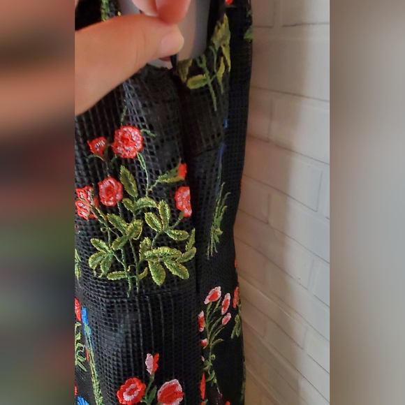 Mooerkeet Mesh Embriodered Floral Black Dress - Picture 7 of 10